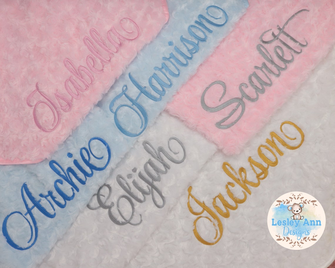 Personalised Embroidered Soft Baby Blanket with Name Etsy