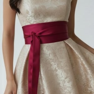 Weinrote Satingürtel Hochzeitskleid Schärpe Benutzerdefinierte Größe Formelle Kleid Schärpe Bordeaux Satingürtel Alle Farben Abendhochzeitskleid für Frauen Geschenk