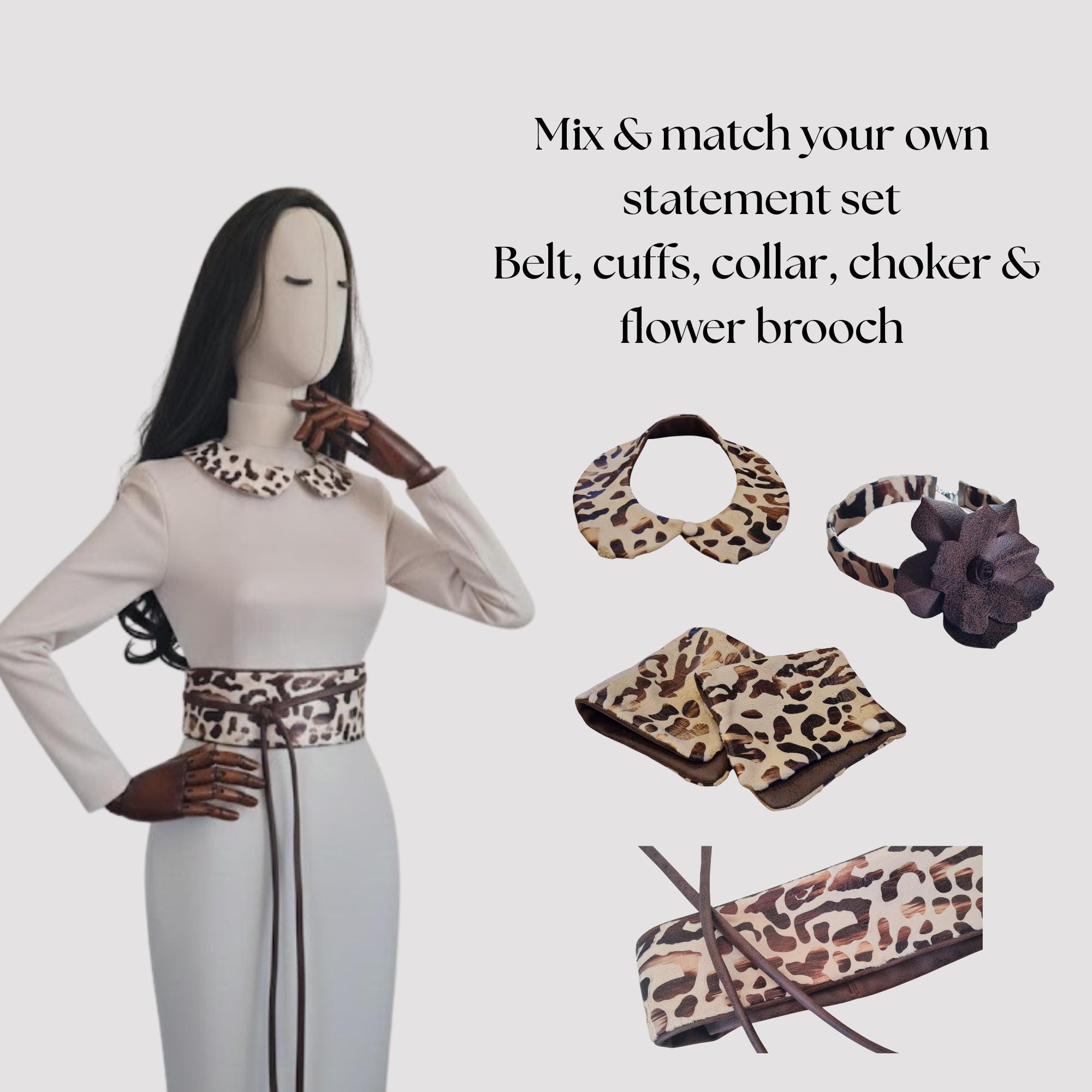 Animal Print Reversible Obi Belt, Wide Tie Waist Belt 
