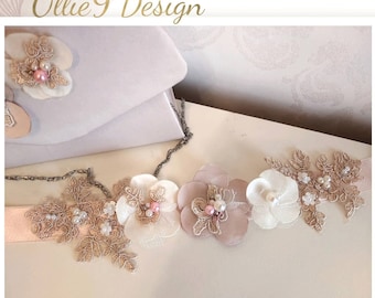 Bridal Belt, Wedding floral belt, Flower bridal sash, Wedding Sash, Blush Wedding Belt, Floral Sash, Wedding Accessories Bridal Accessories