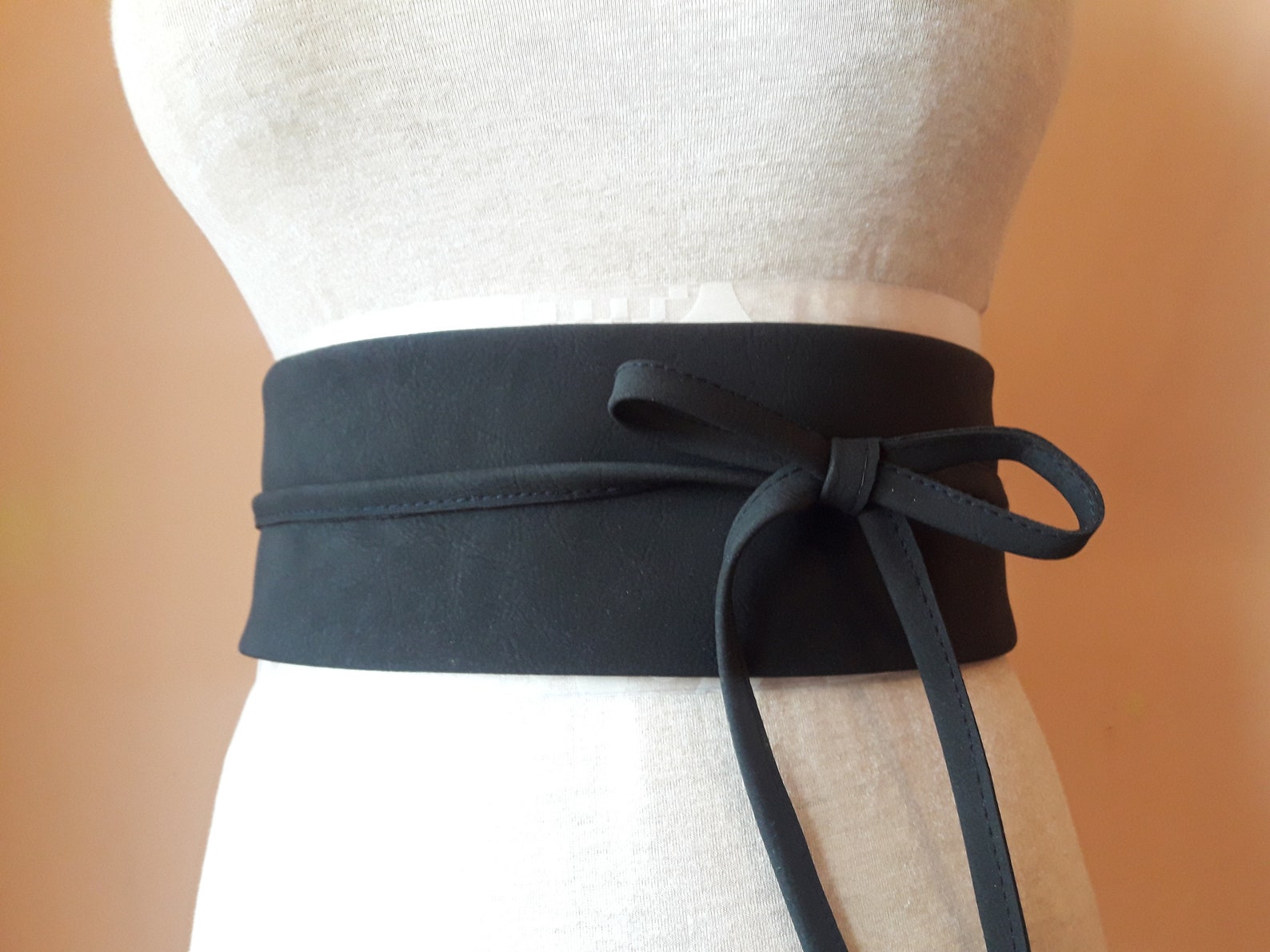 Black Obi Belt Wide Wrap Belt Leather Belt Women's - Etsy