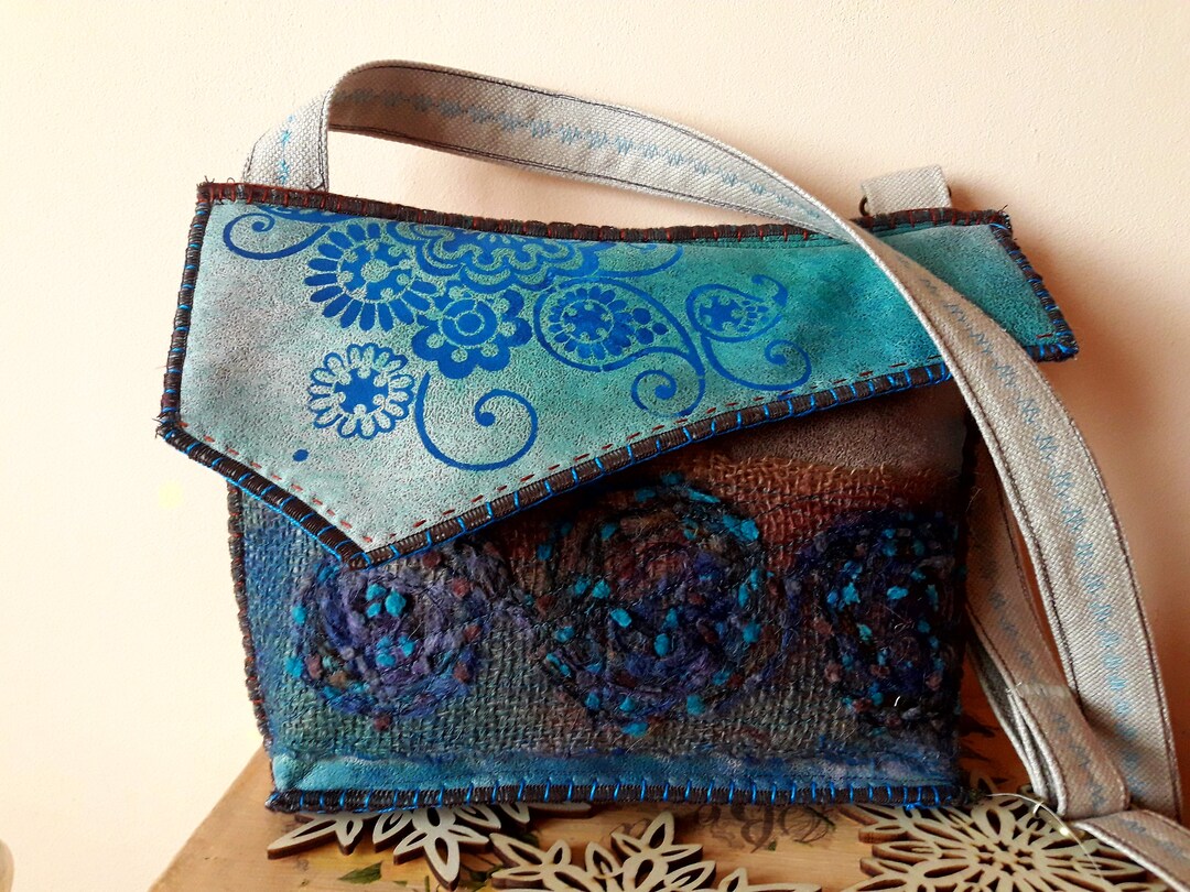 Colorful Crossbody Bag Blue Shoulder Bag Crossbody Purse Etsy