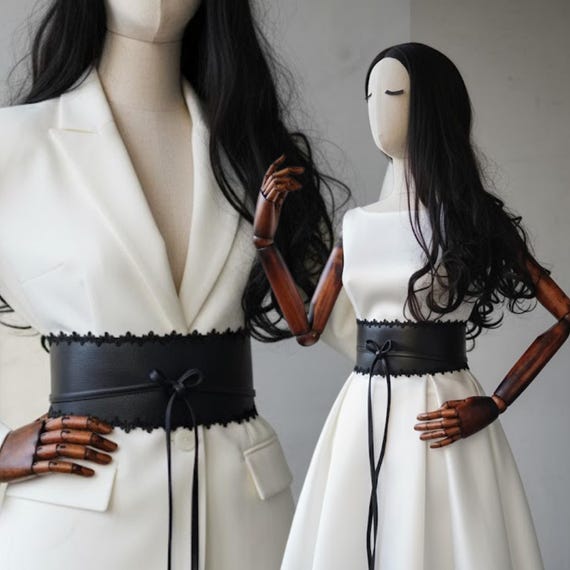 New! Black Vegan Leather Statement Wrap Belt Americana Vegan Belt | All Black – Nixon US main image 2