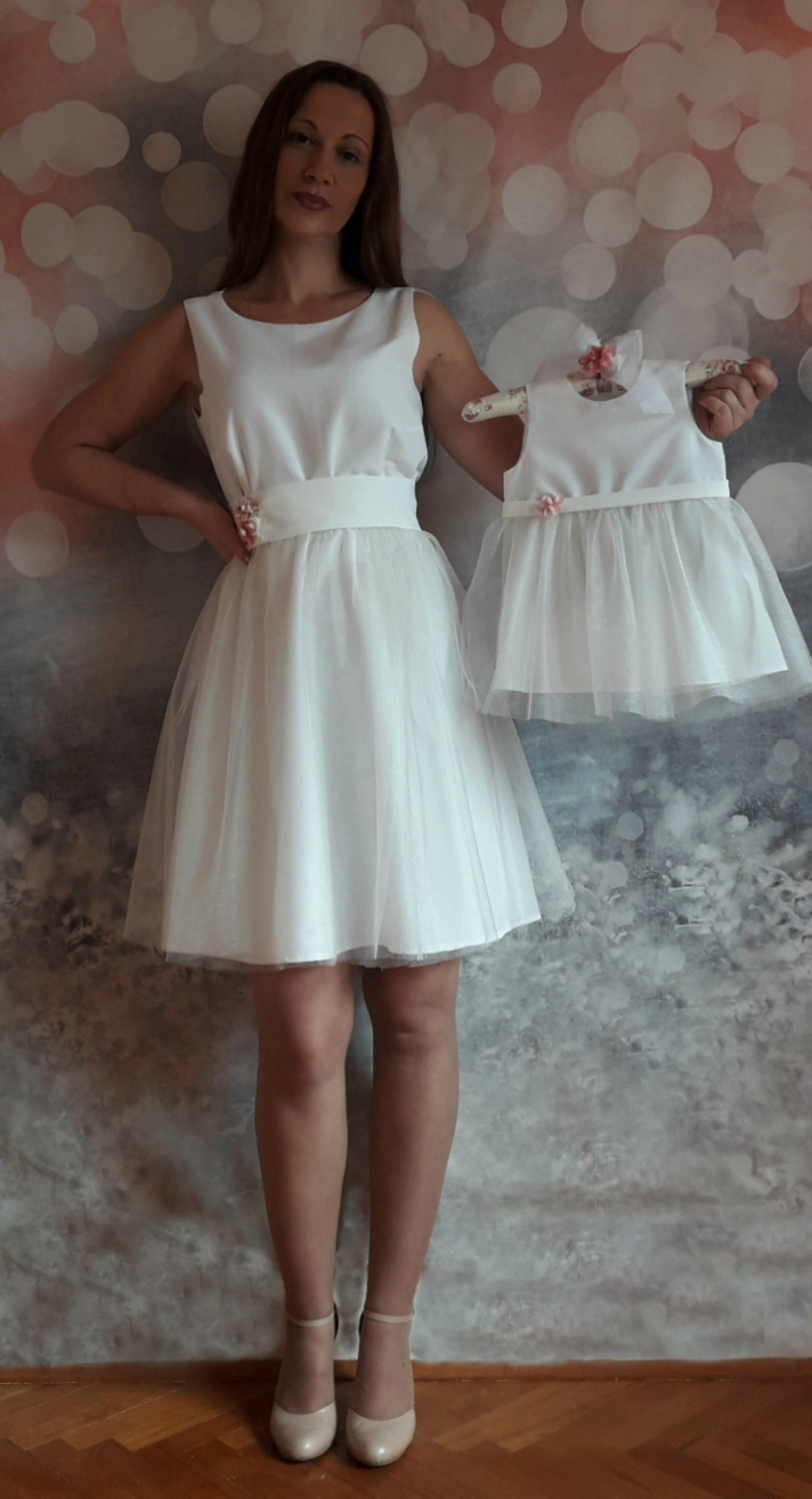 Mother Daughter Matching Dresses Bridesmaids Dress White Etsy