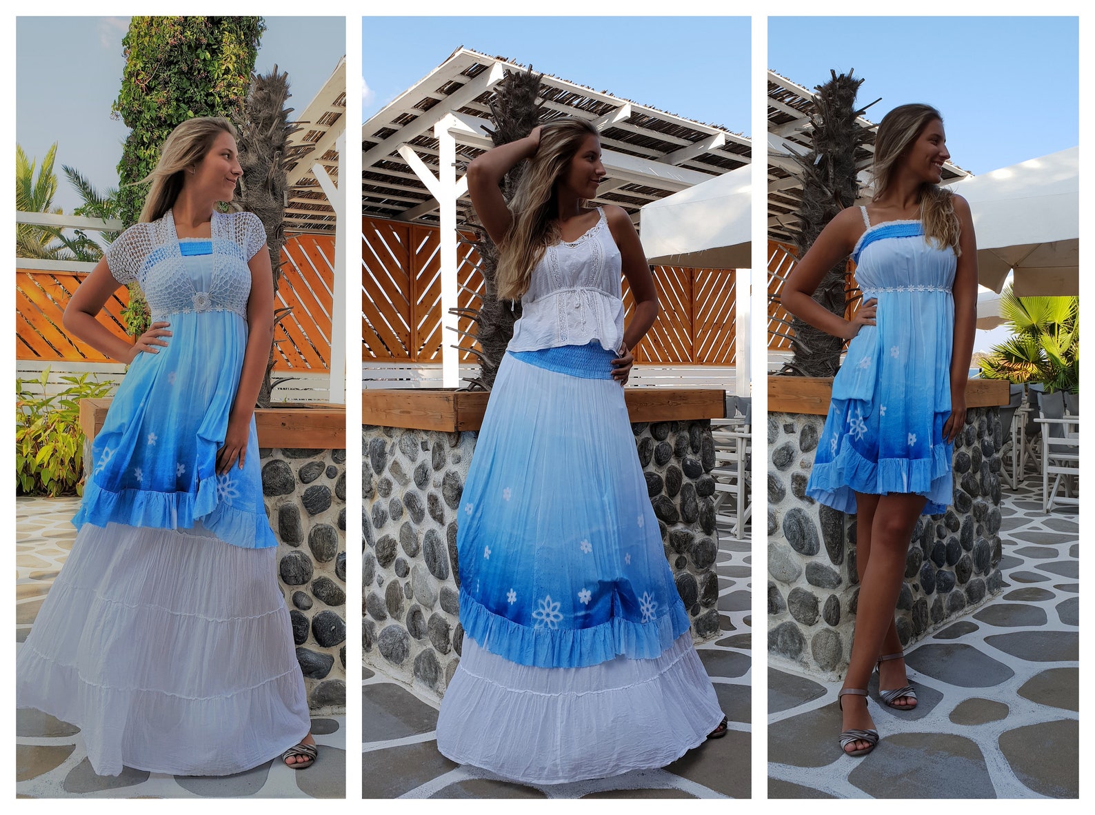 Blue Ombre Skirt set