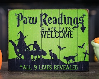 Made to Order Dollhouse Miniature Paw Readings Sign - 1:12 Dollhouse Miniature Halloween Sign - Halloween Miniatures