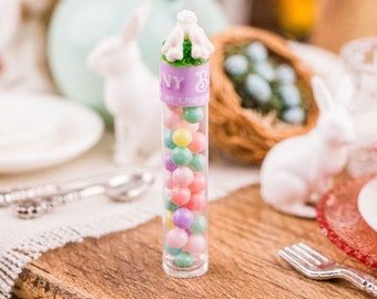 Dollhouse Miniature Bunny Bites Candy Tube - 1:12 Dollhouse Miniature Easter Candy