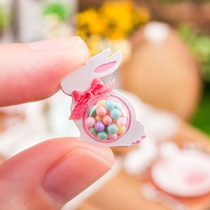 Dollhouse Miniature Bunny Candy Dome - 1:12 Dollhouse Miniature Easter Candy