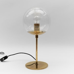 Mid-Century Modern Table Lamp made in Brass and Glass, 1960s