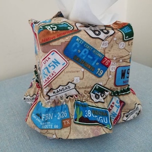 Route 66 Cube Tissue Box Cover