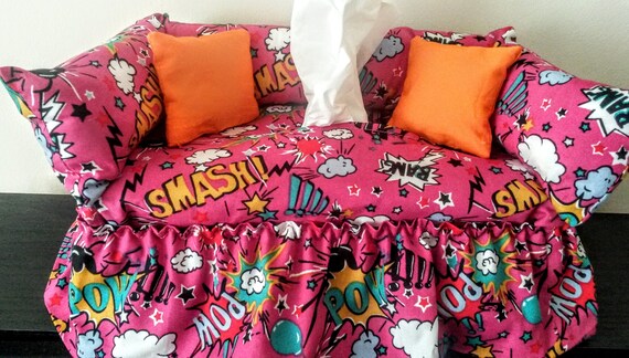 Comic Book Couch Tissue Box Cover Etsy