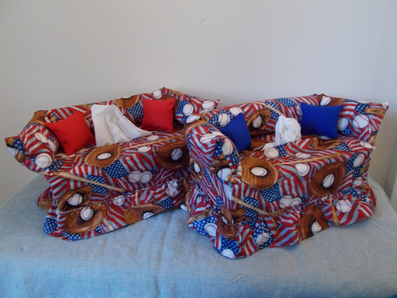 Washington Nationals Baseball Sofa Couch Tissue Box Cover With Little Pillows Washington Nationals Baseball Sofa Couch Tissue Box Cover With Little Pillows
