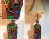 24 quot Steampunk Eye and Stained Glass Lamp