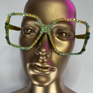 Crystal Rhinestone Lensless Glasses