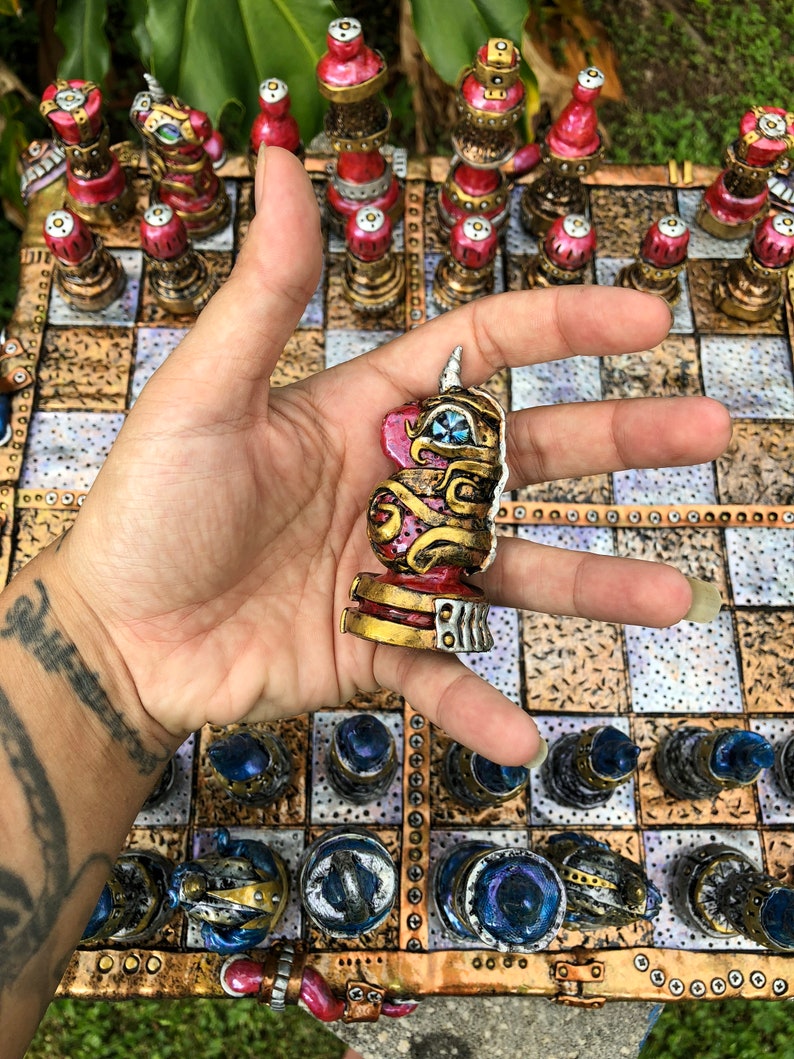 Download Fire Unicorn & Ice Dragon Steampunk Chess Set | Etsy