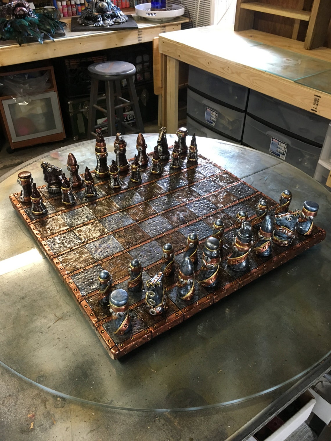 Simple Steampunk Chess Set - Etsy