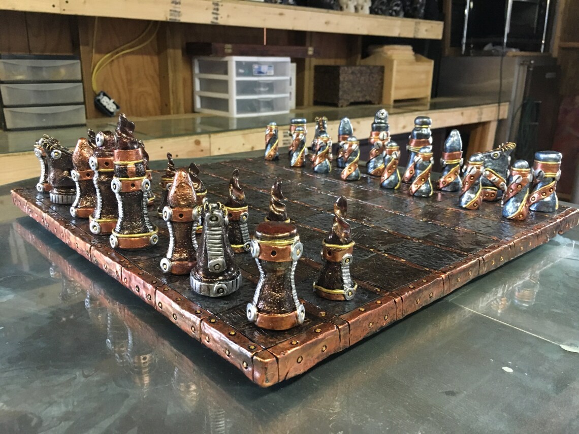 Simple Steampunk Chess Set - Etsy