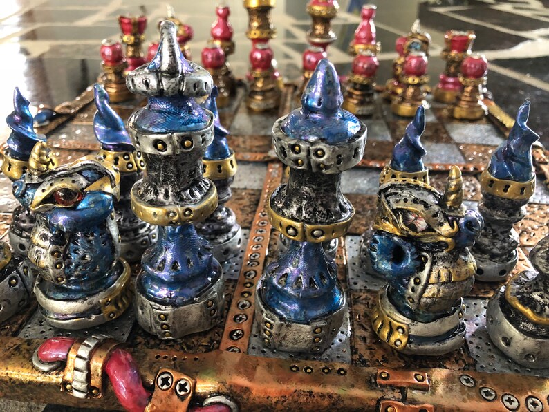 Download Fire Unicorn & Ice Dragon Steampunk Chess Set | Etsy