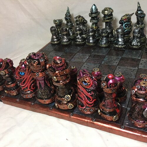 Simple Steampunk Chess Set - Etsy
