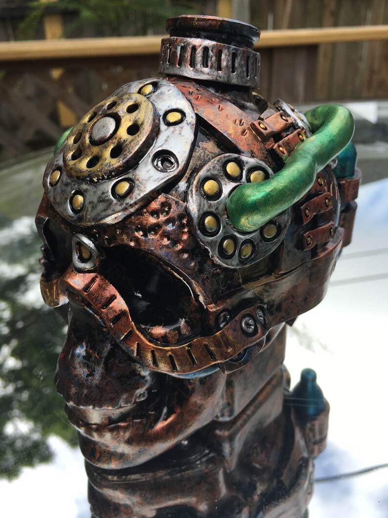 4 Steampunk Skull Oil Lamp Etsy