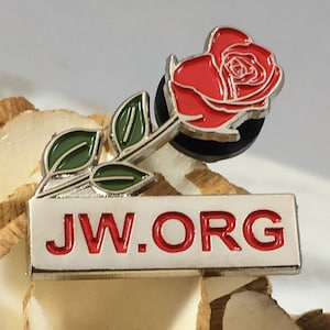 JW.ORG Red Rose [LOT of 1] Premium Lapel Pins with Rubber Clasp