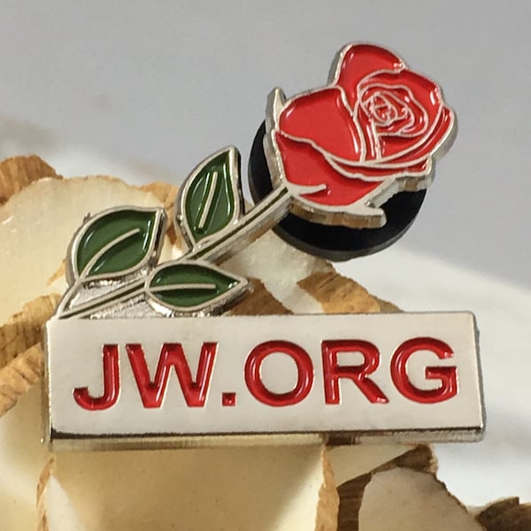 JW.ORG Red Rose [LOT de 1] Épinglettes de qualité supérieure avec fermoir en caoutchouc