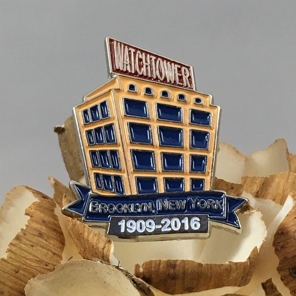 Watchtower Building, Brooklyn New York 1909-2016 [LOT of 1] Commemorative Premium Lapel Pin with Rubber Clasp