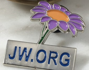 JW.ORG Purple Flower [LOT of 1] Premium Lapel Pin with Rubber Clasp