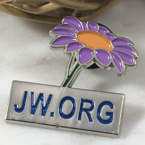 JW.ORG Purple Flower [LOT of 1] Premium Lapel Pin with Rubber Clasp