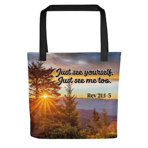 Just See Yourself JW Tote Bag, Inspirational Quote Reusable Shopping Bag