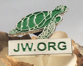 JW.ORG Green Turtle [LOT of 1] Premium Lapel Pins with Rubber Clasp