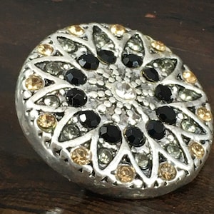 Rhinestone Starburst 18MM Interchangeable Snap Button &lt;&lt;fits 20MM Snap Jewelry&gt;&gt;