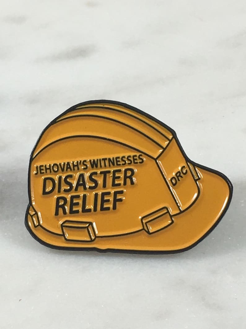 JW Disaster Relief Yellow Hard Hat Lapel Pin LOT of 1 Yellow