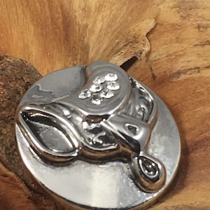 Saddle & Rhinestone Snap Button | Ginger Snap - Interchangeable 18MM Snap Buttons, fits 20MM Snap Jewelry