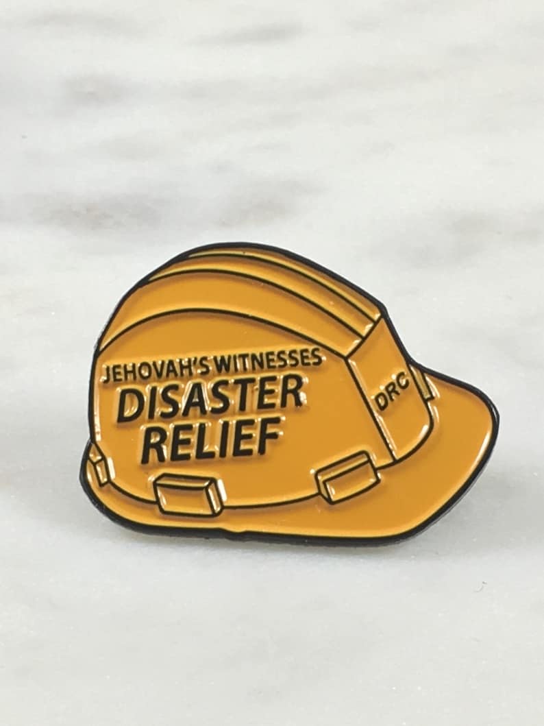 JW Disaster Relief Yellow Hard Hat Lapel Pin LOT of 1 image 4