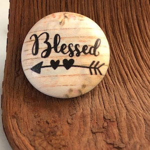 BLESSED 18MM Enamel Snap Button &lt;&lt;fits 20MM Snap Jewelry, Sold Separately&gt;&gt;
