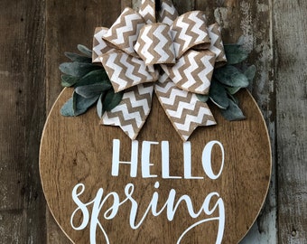 Hello Spring Door Hanger, Spring Wreath, Spring Door Decor, Hello Spring Sign, Front Door Decor, Door Decor, Spring Decor