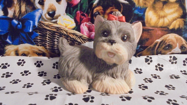 Homco Scottie or Yorkie Puppies Figures-Vintage 1970-Set of Three Puppies-Malaysia-#1475-Collectible-Housewarming-
