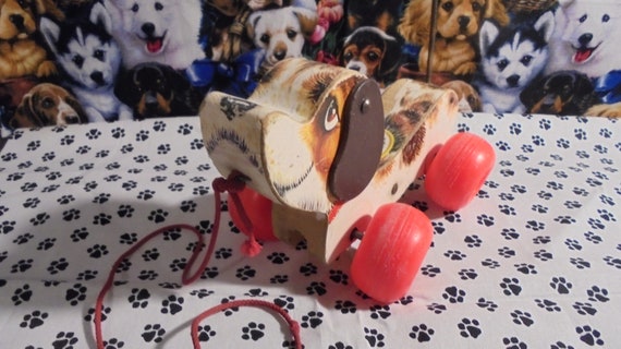 fisher price pull along dog vintage