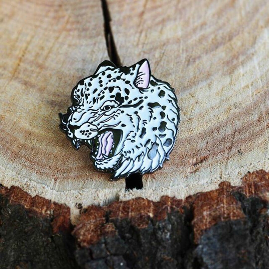 Snow Pin Snow Leopard Enamel Pin - Etsy
