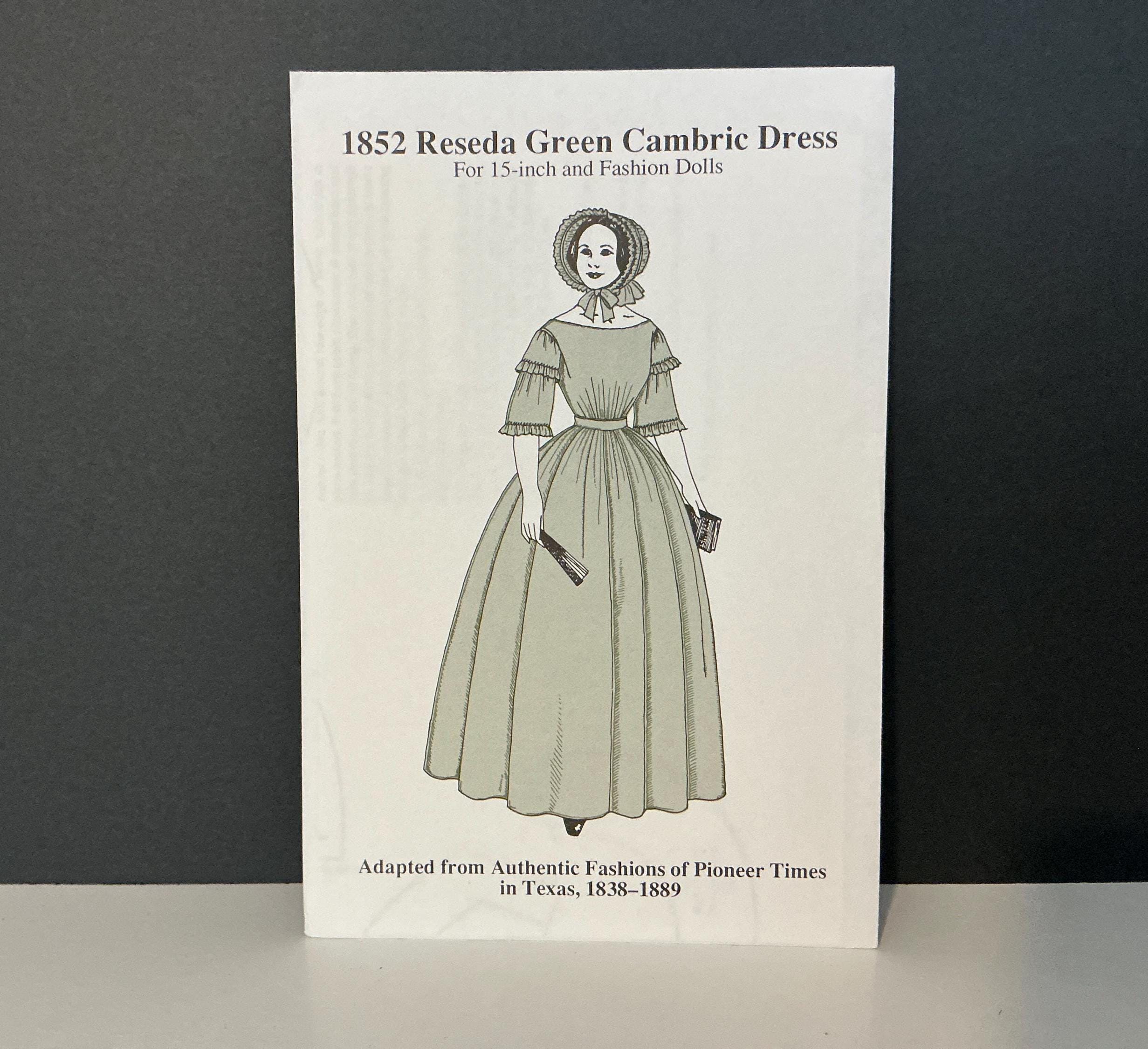 Vintage Pioneer Doll Dress Pattern. the Amanda Series, 1852 Reseda Green Cambric Dress Pattern. - Etsy Vintage Pioneer Doll Dress Pattern. the Amanda Series, 1852 Reseda Green Cambric Dress Pattern. - Etsy