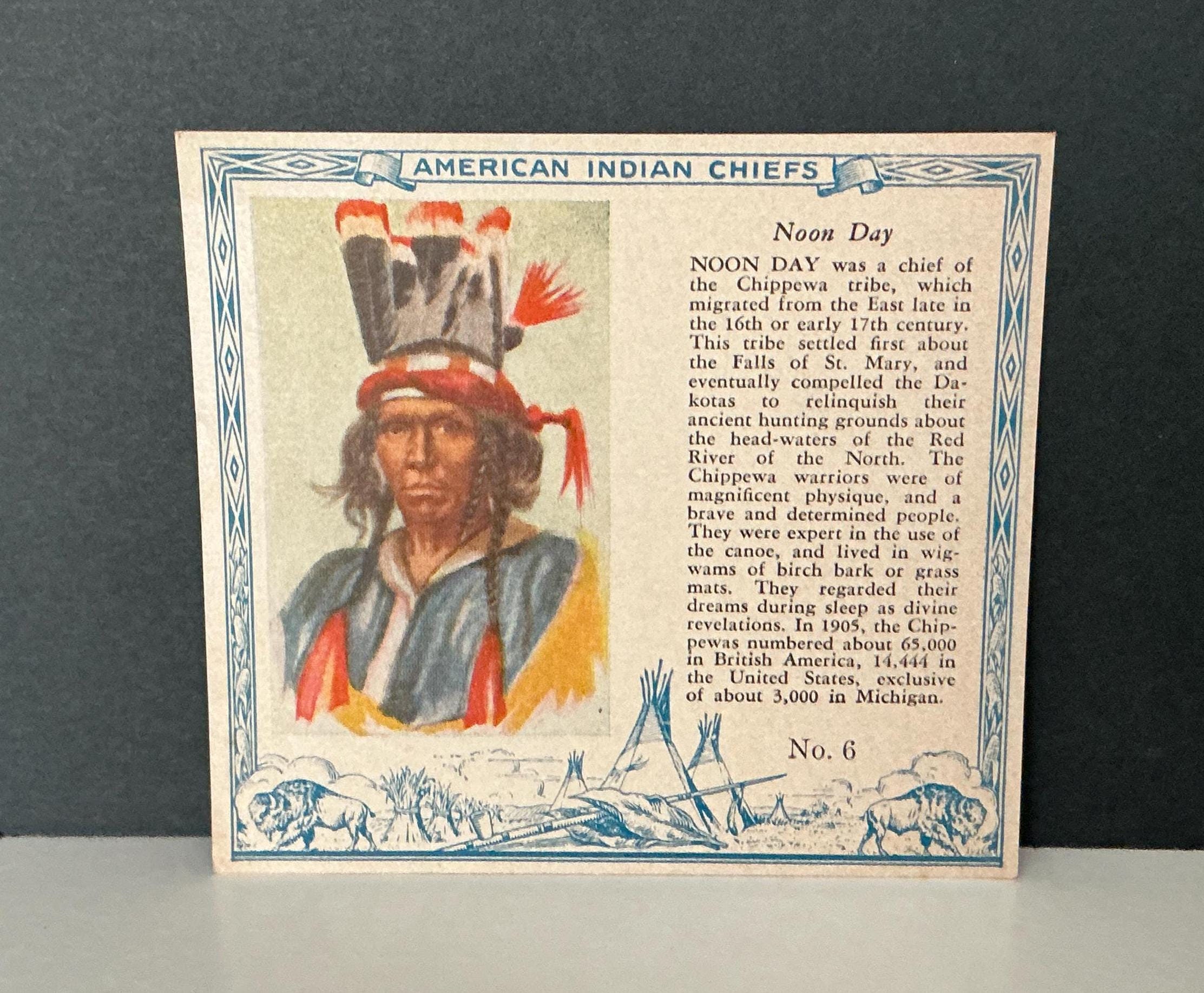 Vintage 1954 Collectible Cards. Red Man Chewing Tobacco Insert No. 6