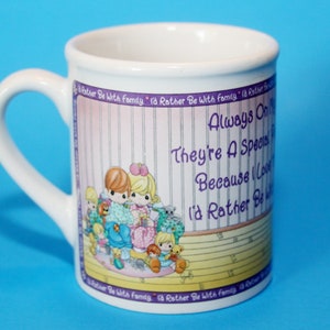 Enesco Precious Moments Mug Family Sentiment Vintage 12 Oz Ceramic 1996