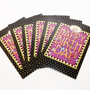 Mary Engelbreit Geburtstag Postkarten 6er Set Vintage Polka Dot Happy Birthday Neu