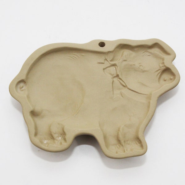 Brown Bag Cookie Art Pig Cookie Mold Clay U.S.A. Vintage 1984 Retired 6"