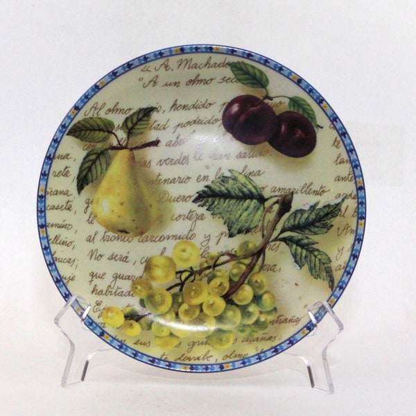 Baum Bros Collector Plate Eden Collection Formalities 8" Fruits Ceramic