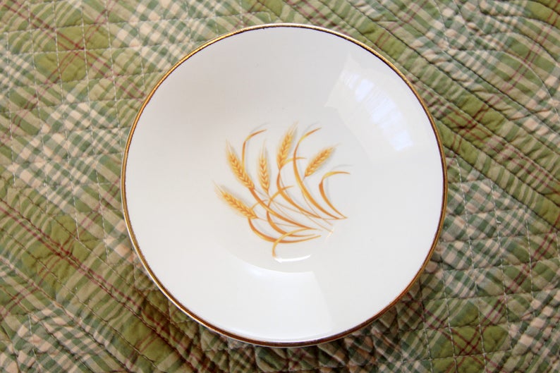Vintage Golden Wheat Dish Homer Laughlin Small Bowl 22k Gold Etsy