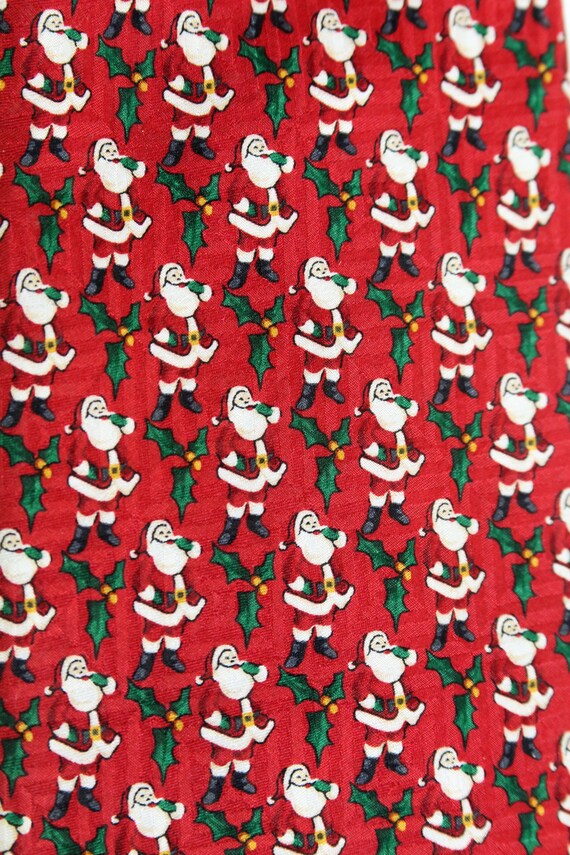 100% Silk Necktie by FN Red Christmas Santa Claus… - image 2