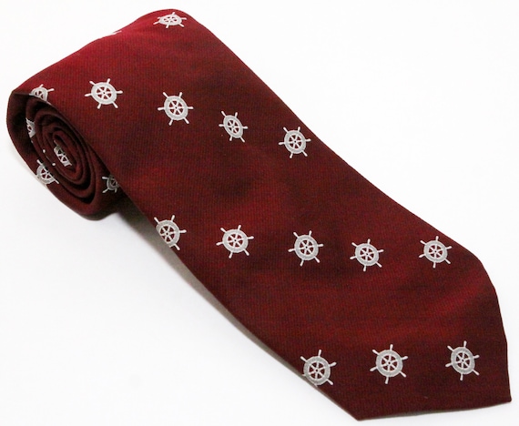 Bates Bros Campus Shop 70's Wide Necktie Red Naut… - image 1