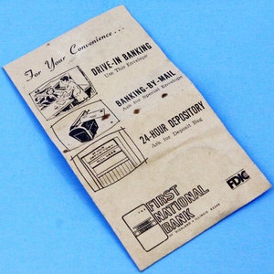 Vintage jaren 60 Drive In Banking envelop First National Bank Highland Illinois